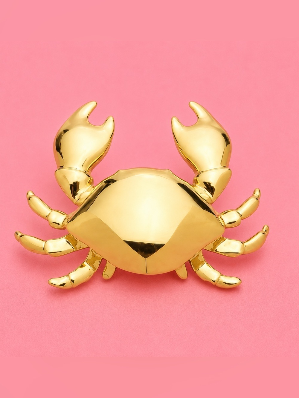 Cute Gold Crab Brooch